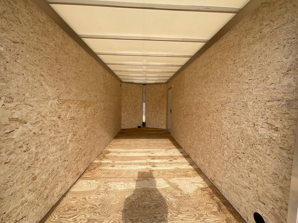 Xpress Aluminmum Enclosed Cargo Trailer 7'x16' Charcoal RAMP, 7' Interior Height, Composite Exterior Panels, Translucent Roof, Rear Door Canopy, 4 Year Warranty Xpress Trailers