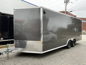 Xpress Aluminum Car Hauler Trailer 8.5'x20' V-Nose Charcoal Ramp, 7ft Interior Height, 4 Year Warranty