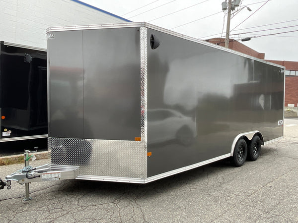 Xpress Aluminum Car Hauler Trailer 8.5'x20' V-Nose Charcoal Ramp, 7ft Interior Height, 4 Year Warranty