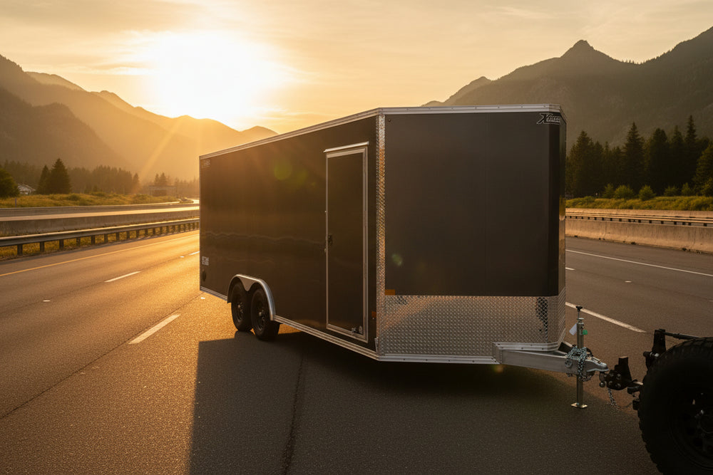 Xpress Aluminum Car Hauler Trailer 8.5'x20' V-Nose Charcoal Ramp, 7ft Interior Height, 4 Year Warranty