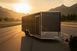 Xpress Aluminum Car Hauler Trailer 8.5'x20' V-Nose Charcoal Ramp, 7ft Interior Height, 4 Year Warranty