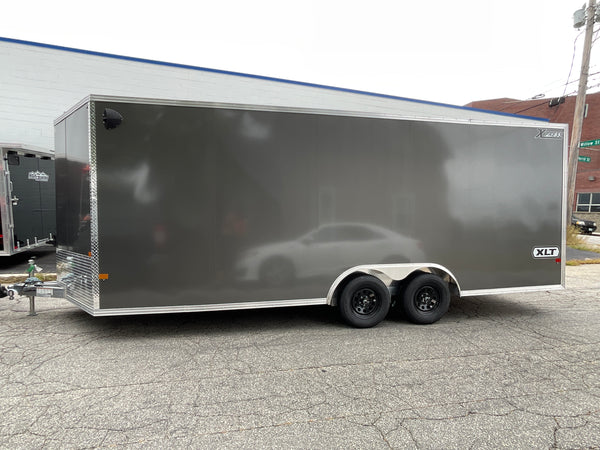 Xpress Aluminum Car Hauler Trailer 8.5'x20' V-Nose Charcoal Ramp, 7ft Interior Height, 4 Year Warranty