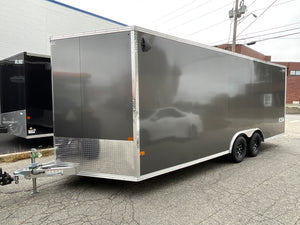 Xpress Aluminum Car Hauler Trailer 8.5'x20' V-Nose Charcoal Ramp, 7ft Interior Height, 4 Year Warranty
