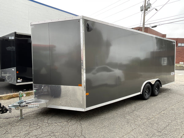 Xpress Aluminum Car Hauler Trailer 8.5'x20' V-Nose Charcoal Ramp, 7ft Interior Height, 4 Year Warranty