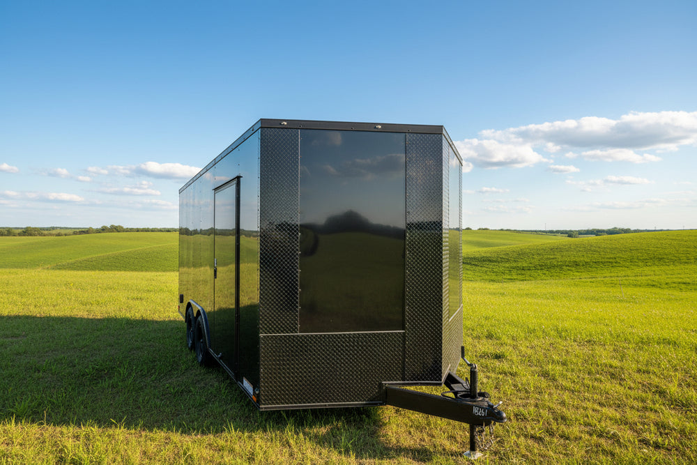 Enclosed Car hauler Trailer 8.5X16' 7' Interior Black Xtreme Cargo