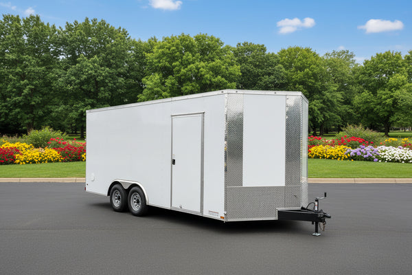 Top Hat Trailers Open Utility Trailer 60"x8' Derby Junior Express DJX Charcoal Grey 2,990# GVWR, Mesh Ramp, Forged Coupler, 2k Tongue Jack, Dexter Axle, Valspar Paint Top Hat Trailers