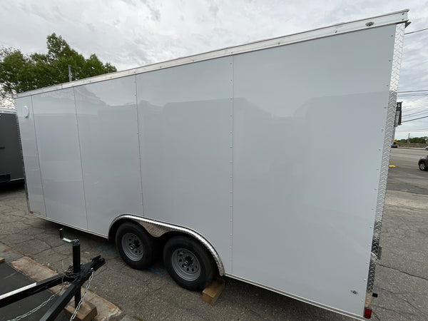 Top Hat Trailers Open Utility Trailer 60"x8' Derby Junior Express DJX Charcoal Grey 2,990# GVWR, Mesh Ramp, Forged Coupler, 2k Tongue Jack, Dexter Axle, Valspar Paint Top Hat Trailers