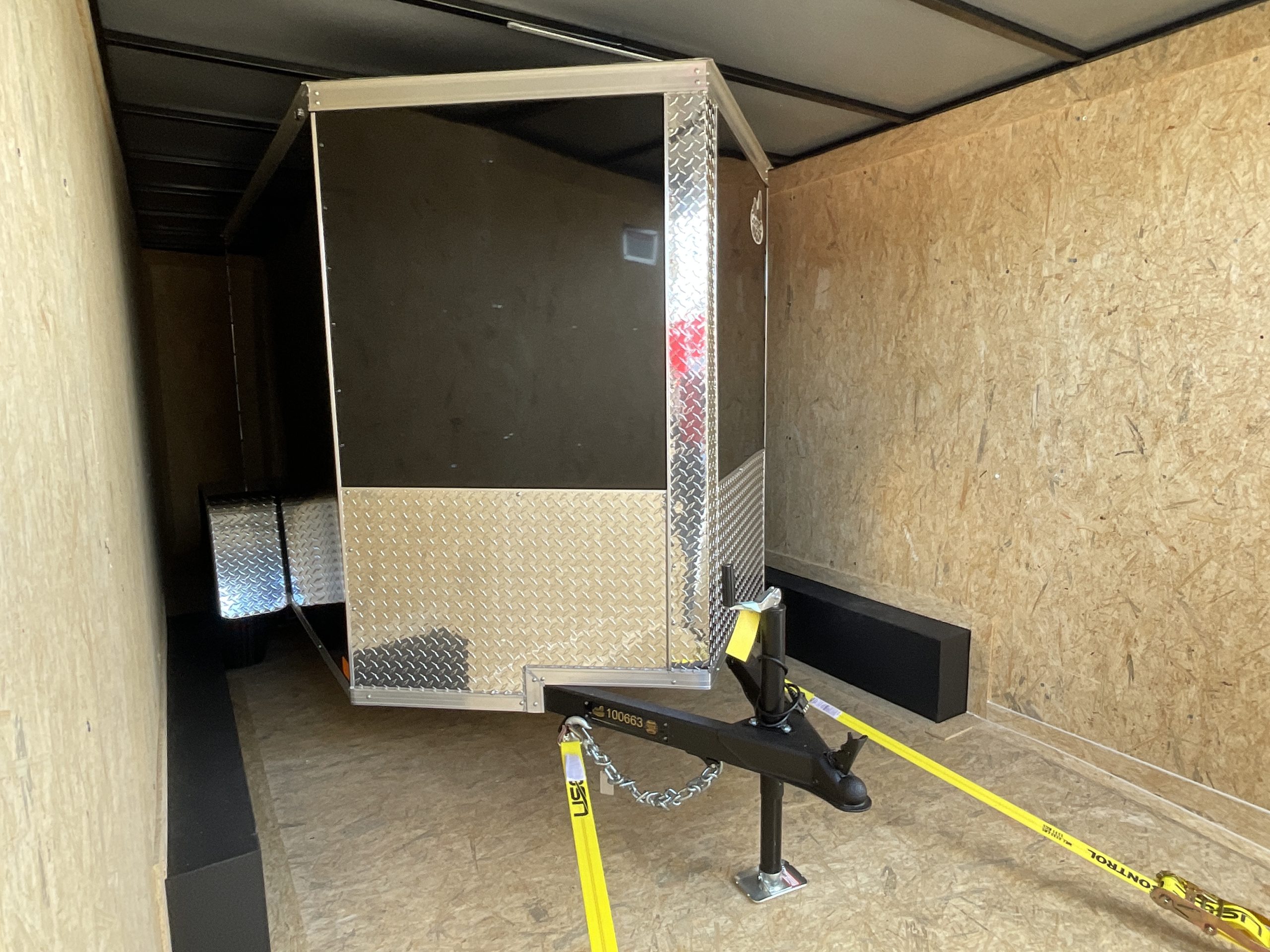 Enclosed Cargo Trailer 5x8 +2'V BLACK Covered Wagon