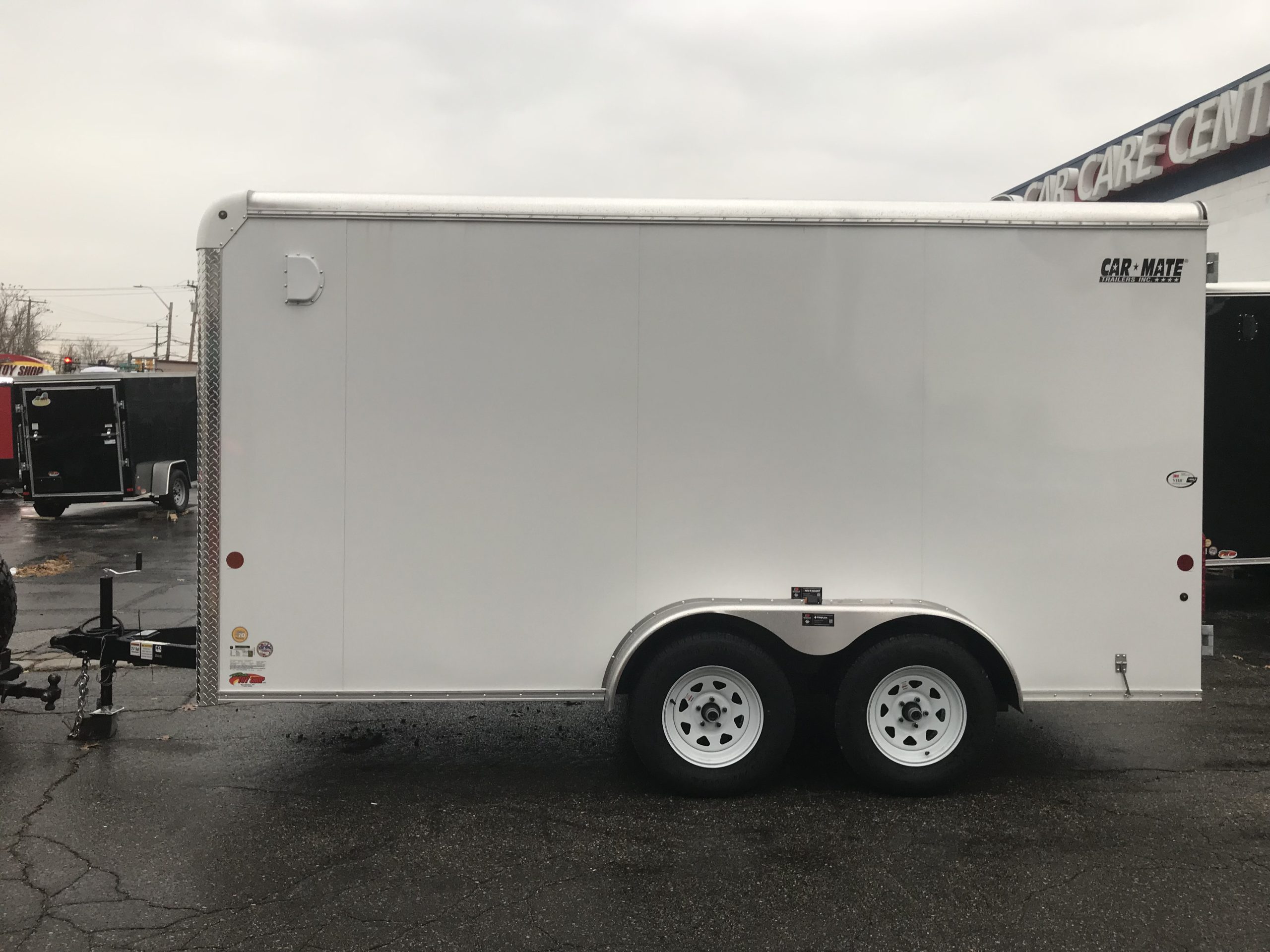 Enclosed Cargo Trailer 7'x16' WHITE BARN Car Mate Custom 6" Additional Height