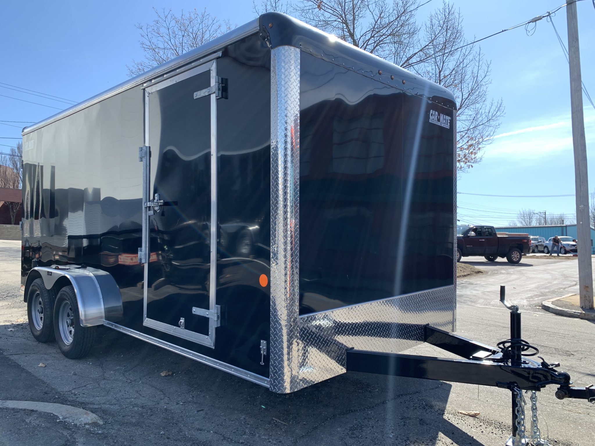 Enclosed Cargo Trailer 7'x16' BLACK RAMP Car Mate