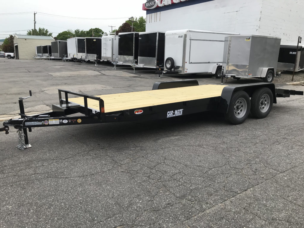 Open Car Hauler 82″x18′ BLACK Car Mate Trailer 7k GVWR