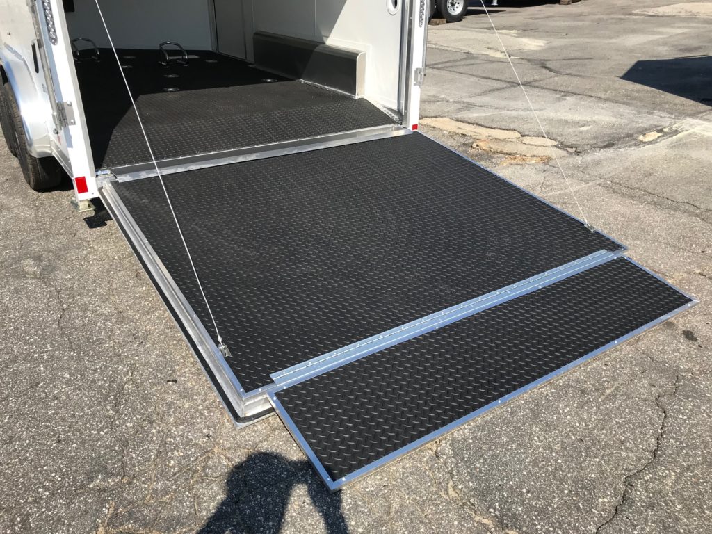 Enclosed Cargo 7.5’x12’+2’V BLACK RAMP Wells Cargo Aluminum Motorcycle ...