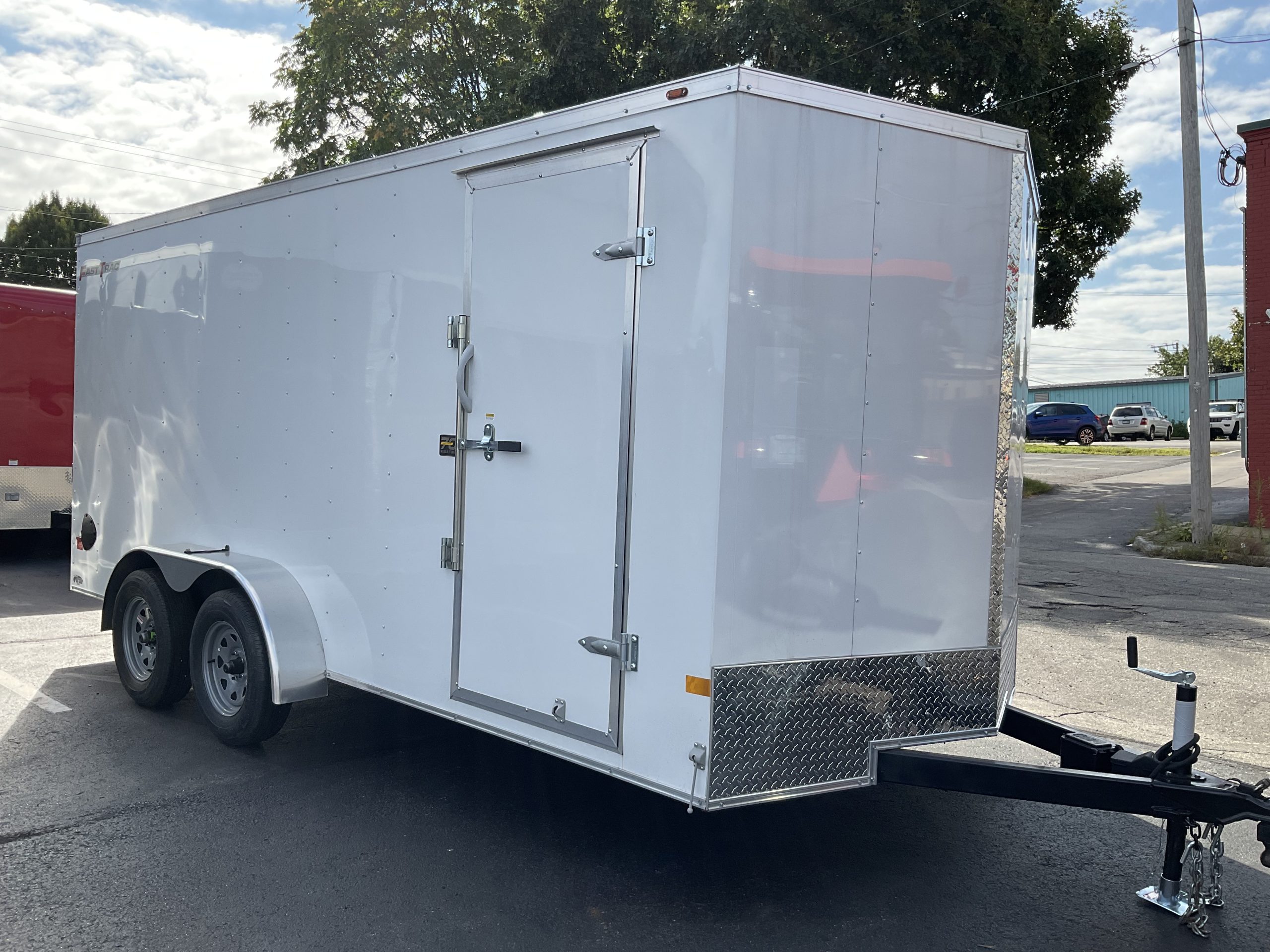 Enclosed Cargo Trailer 7'x16'+2'V WHITE RAMP Wells Cargo