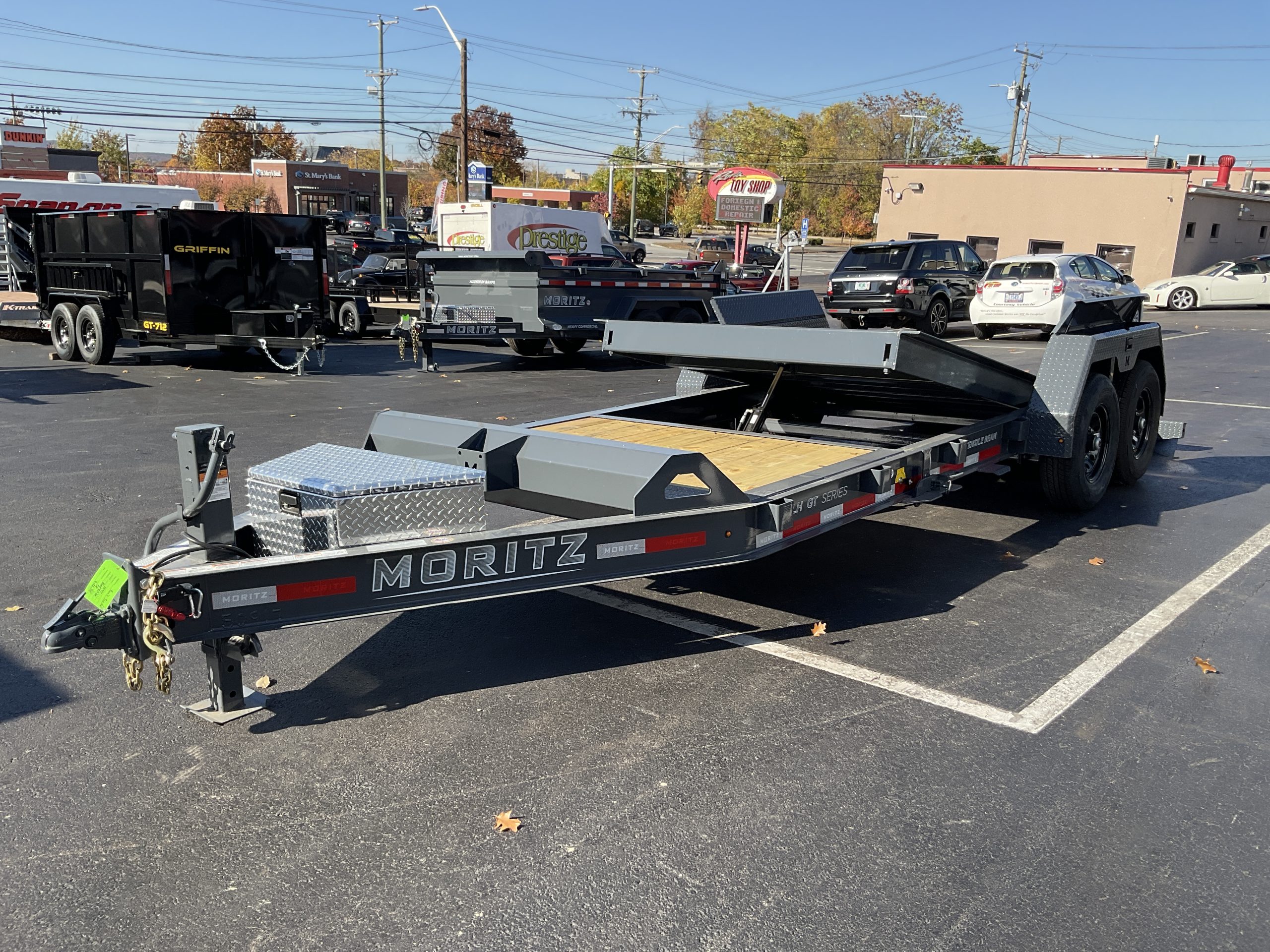 Gravity Equipment Tilt Trailer 81.5"x20' Moritz Charcoal 14,000 GVWR with Fender Toolboxes