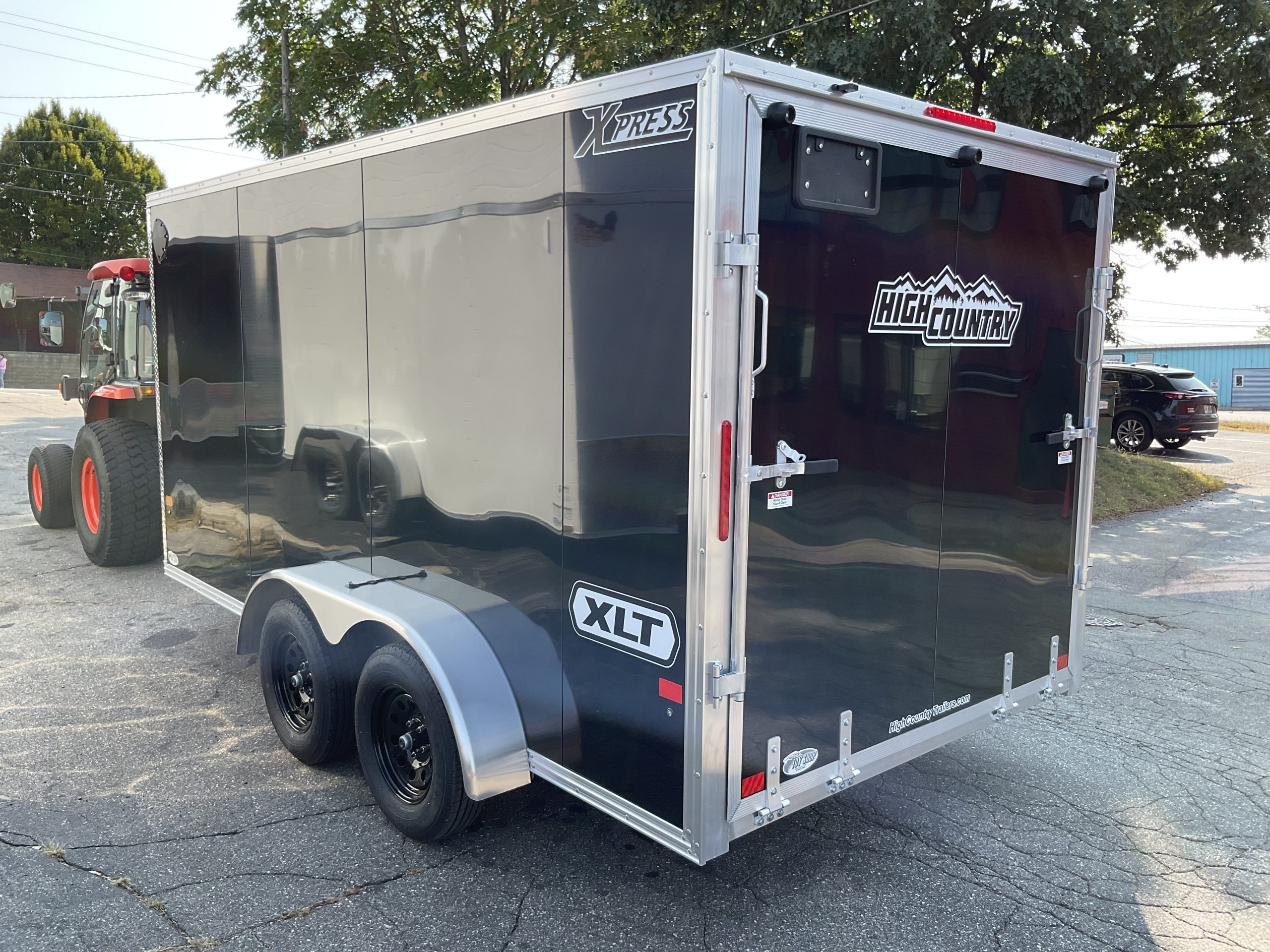 Enclosed Aluminum Cargo Trailer 7'x14' BLACK RAMP Alcom Xpress XLT Series