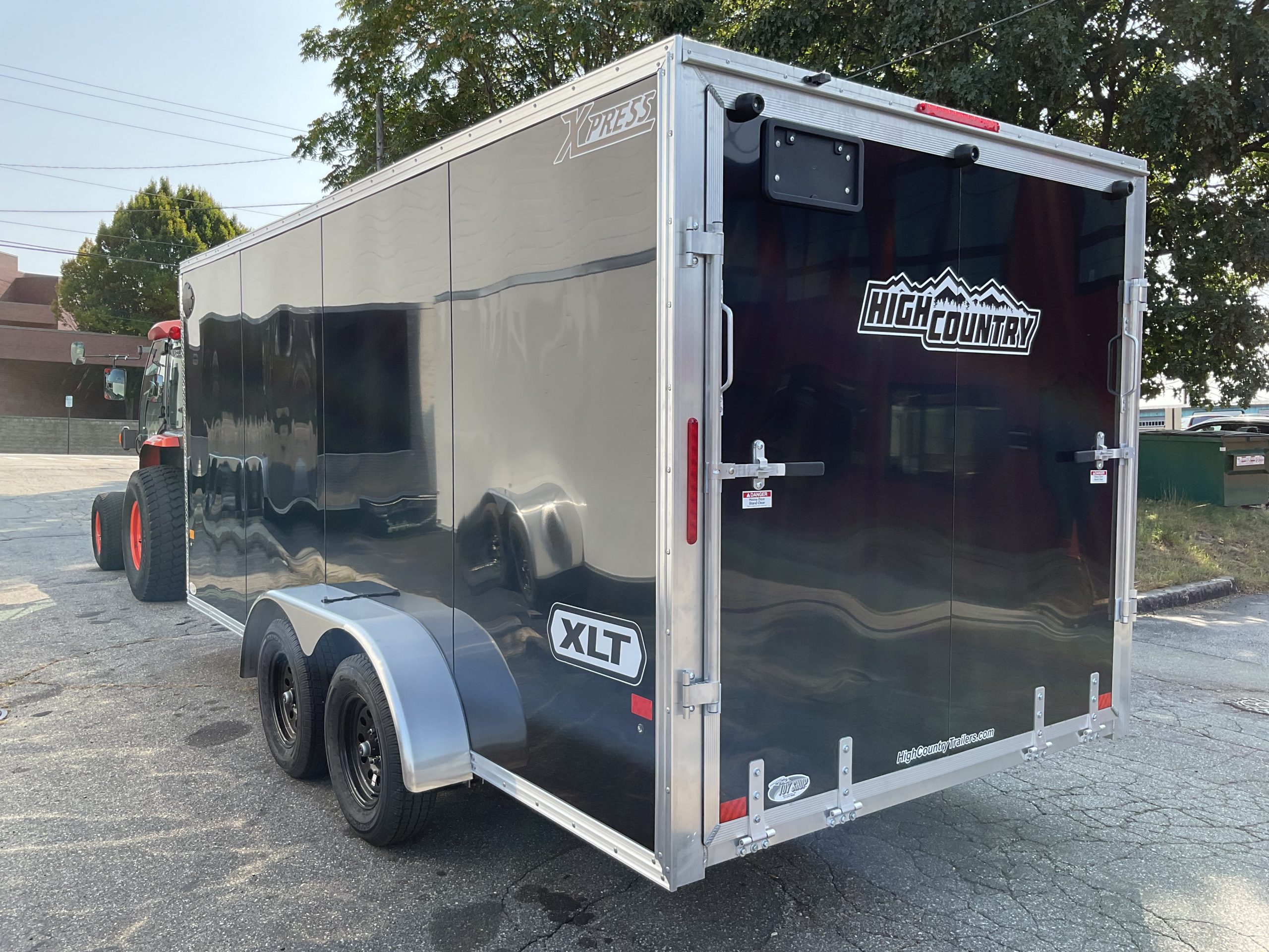 Enclosed Aluminum Cargo Trailer 7'x16' BLACK RAMP Alcom Xpress XLT Series