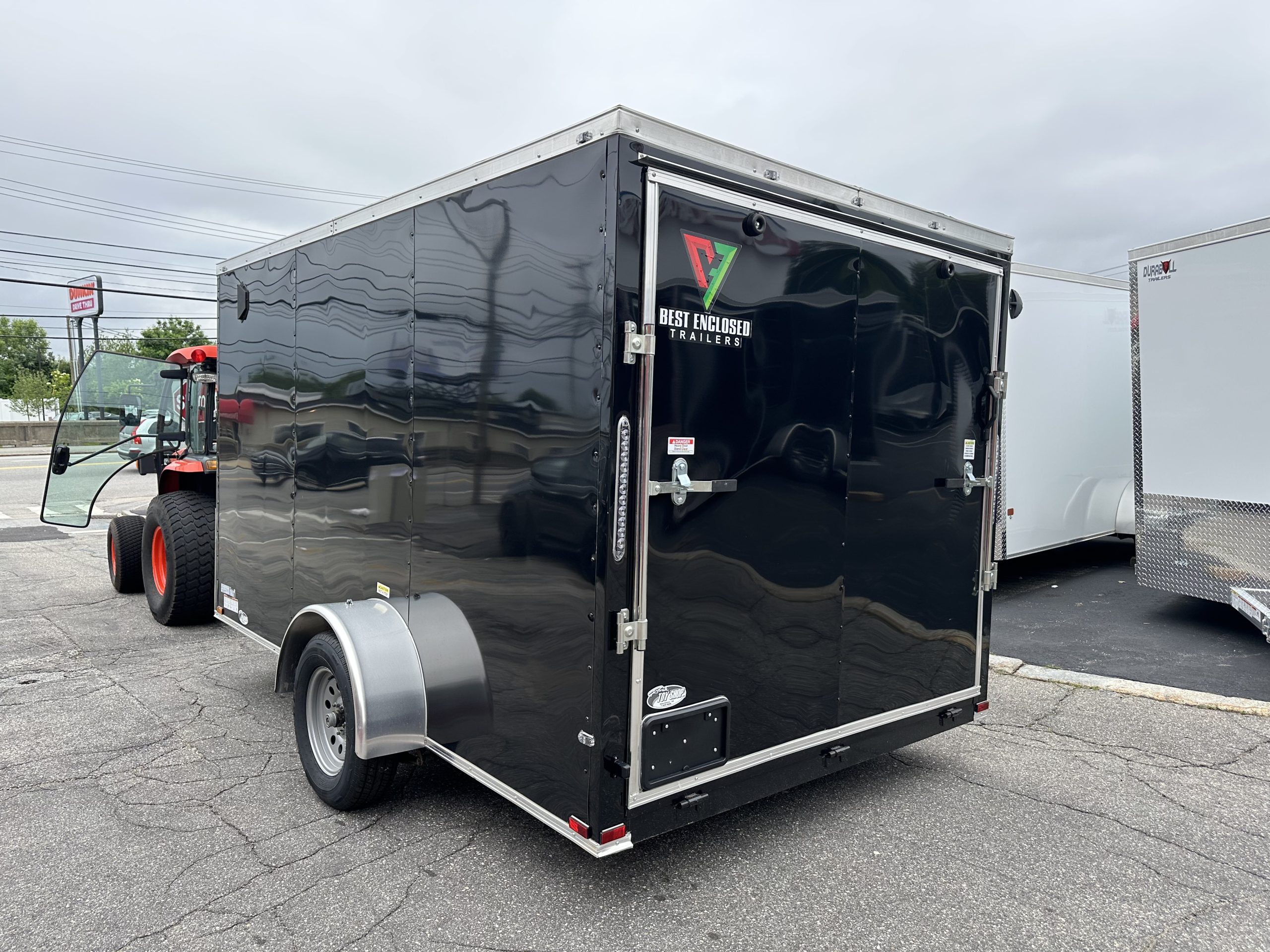 Best Enclosed Trailer 7'x12' BLACK RAMP Single Axle