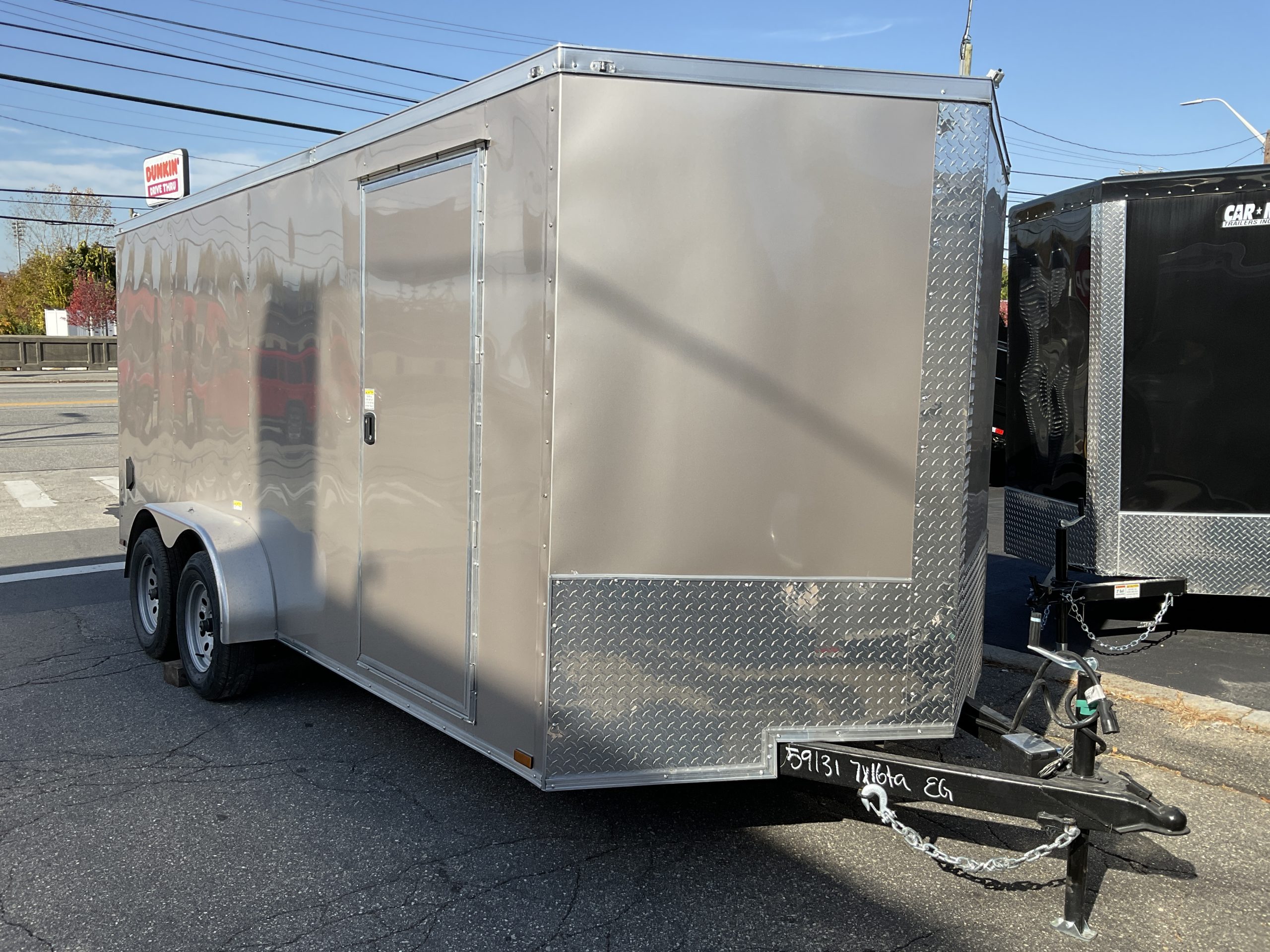 Best Enclosed Trailer 7'x16' Champagne RAMP Dual Axle