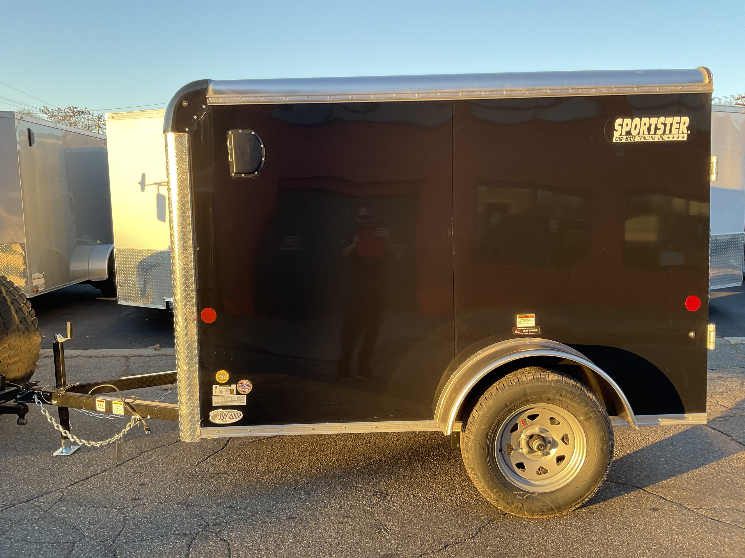 Enclosed Cargo Trailer 5'x8' BLACK Ramp Door Car Mate Sportster