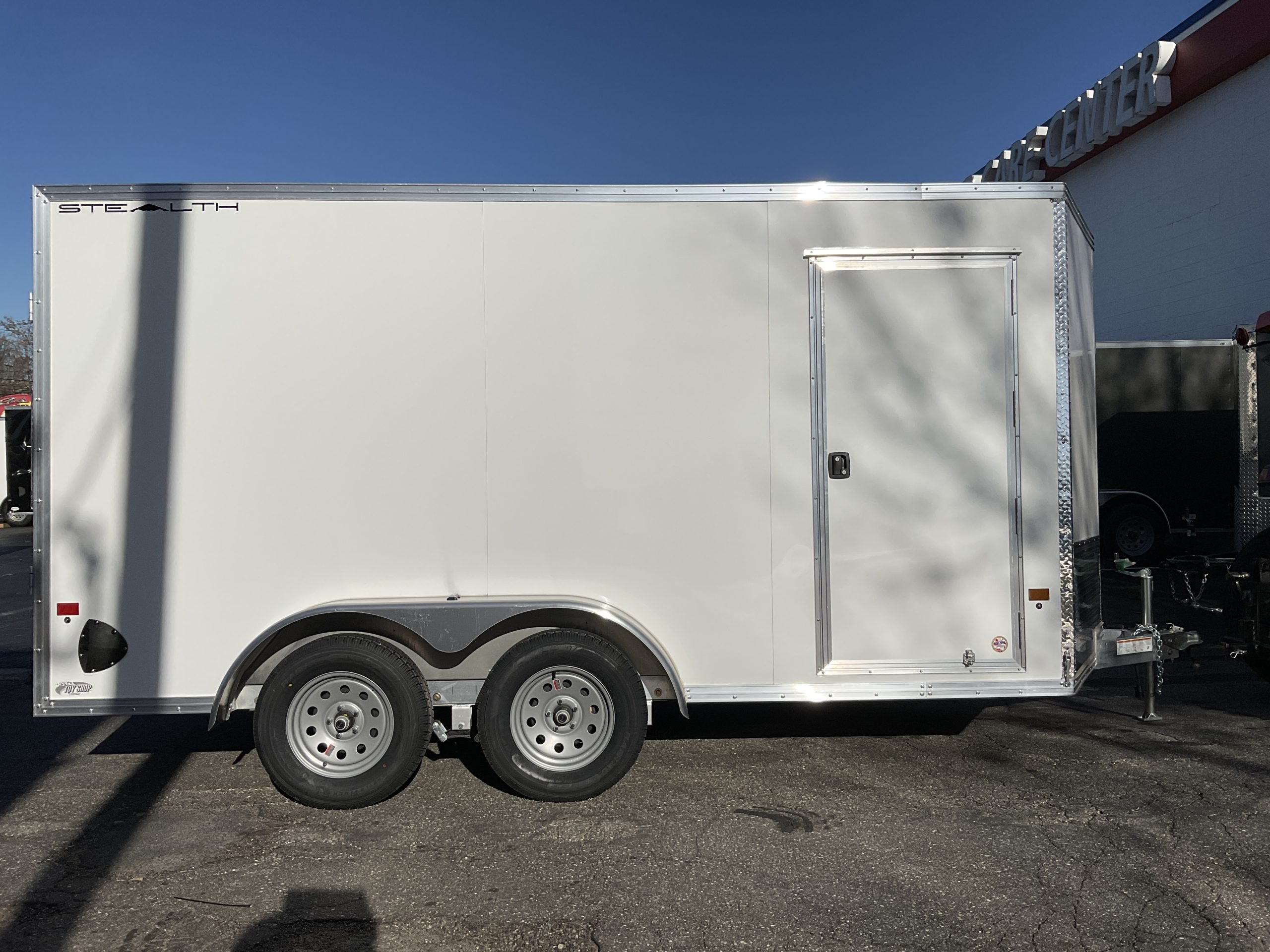 Stealth Enclosed Cargo Trailer 7'x14' White Ramp Door