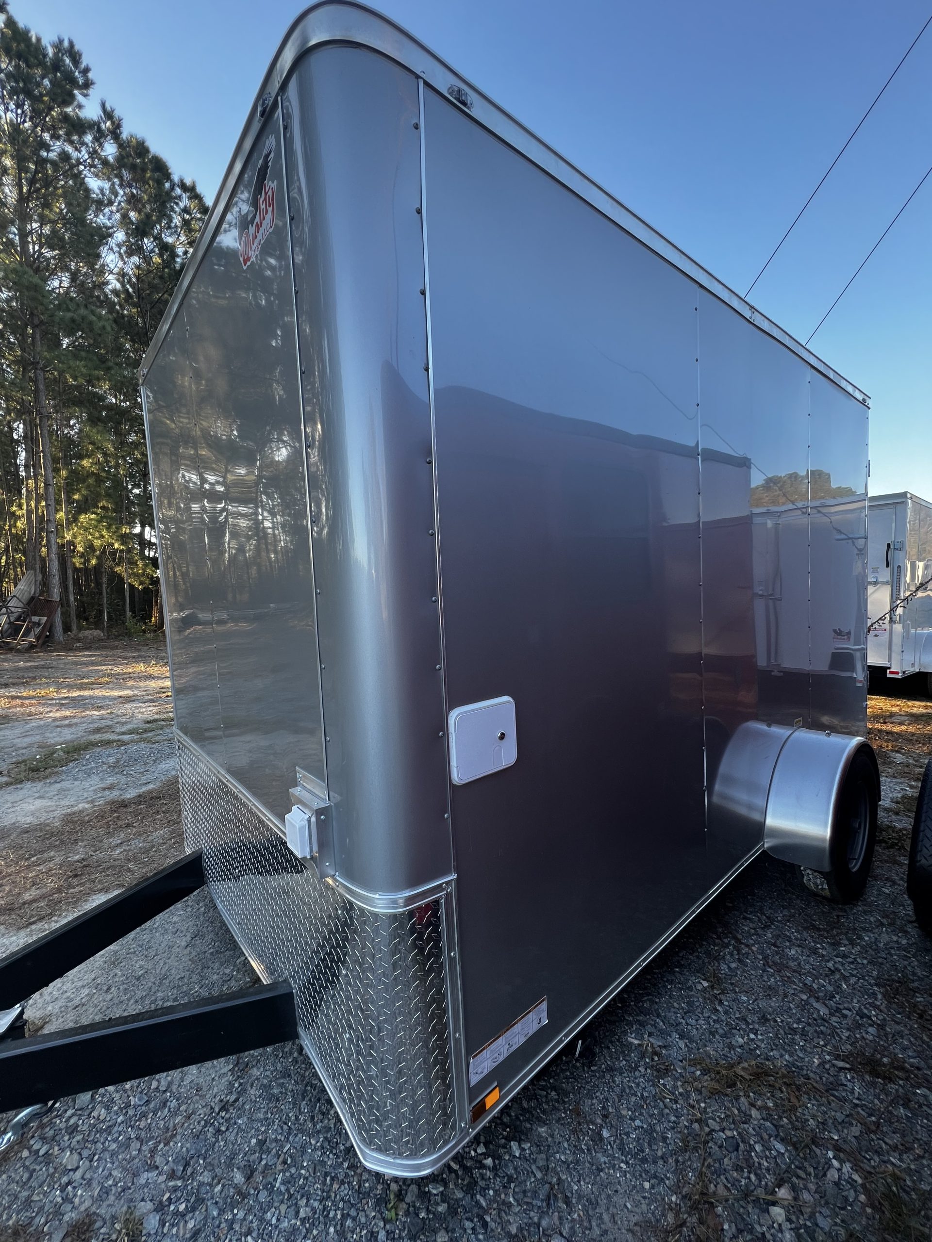 Best Enclosed Trailer 7'x12' Silver Concession Trailer