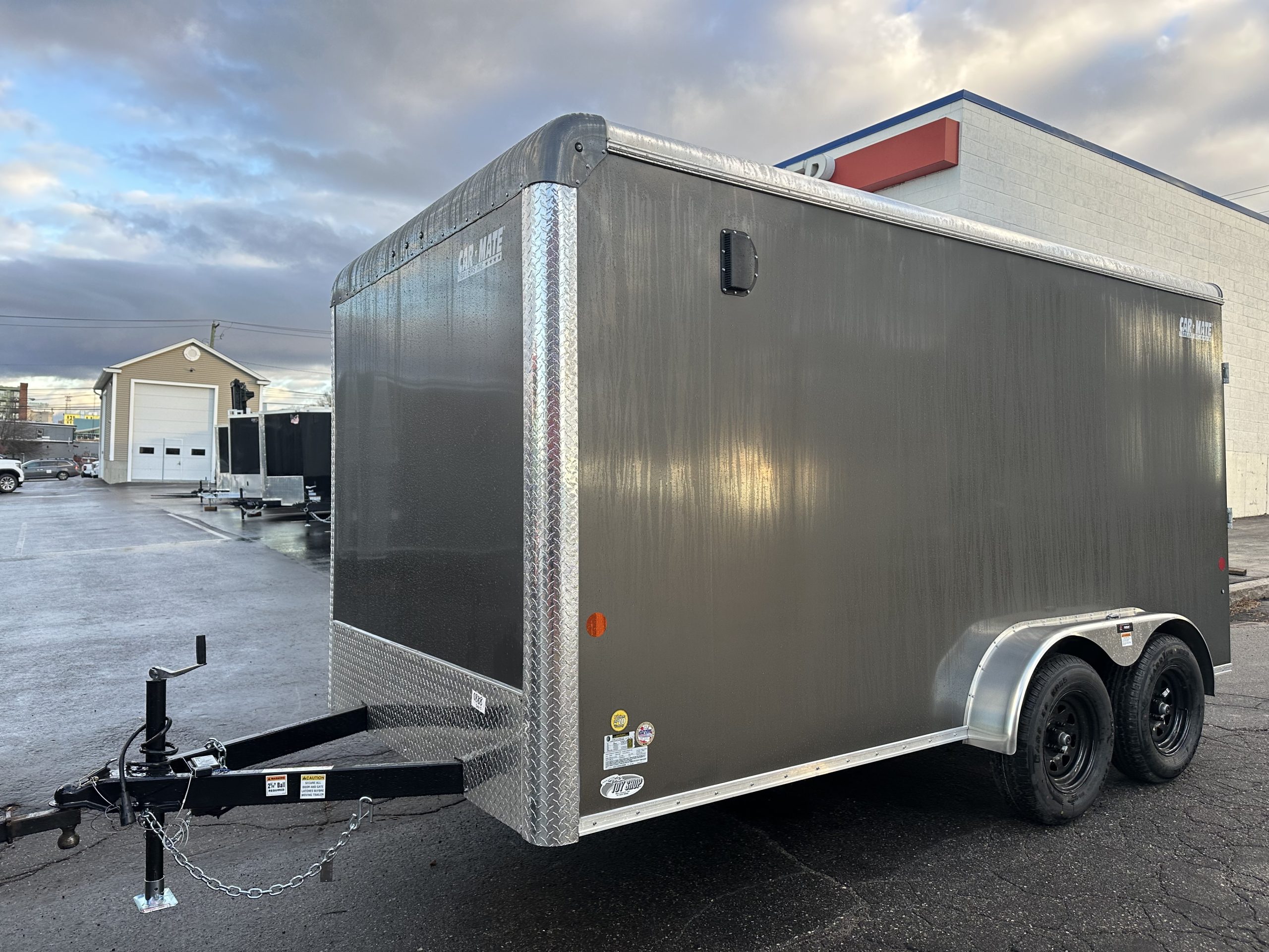 Enclosed Cargo Trailer 7'x14' RAMP Car Mate Charcoal