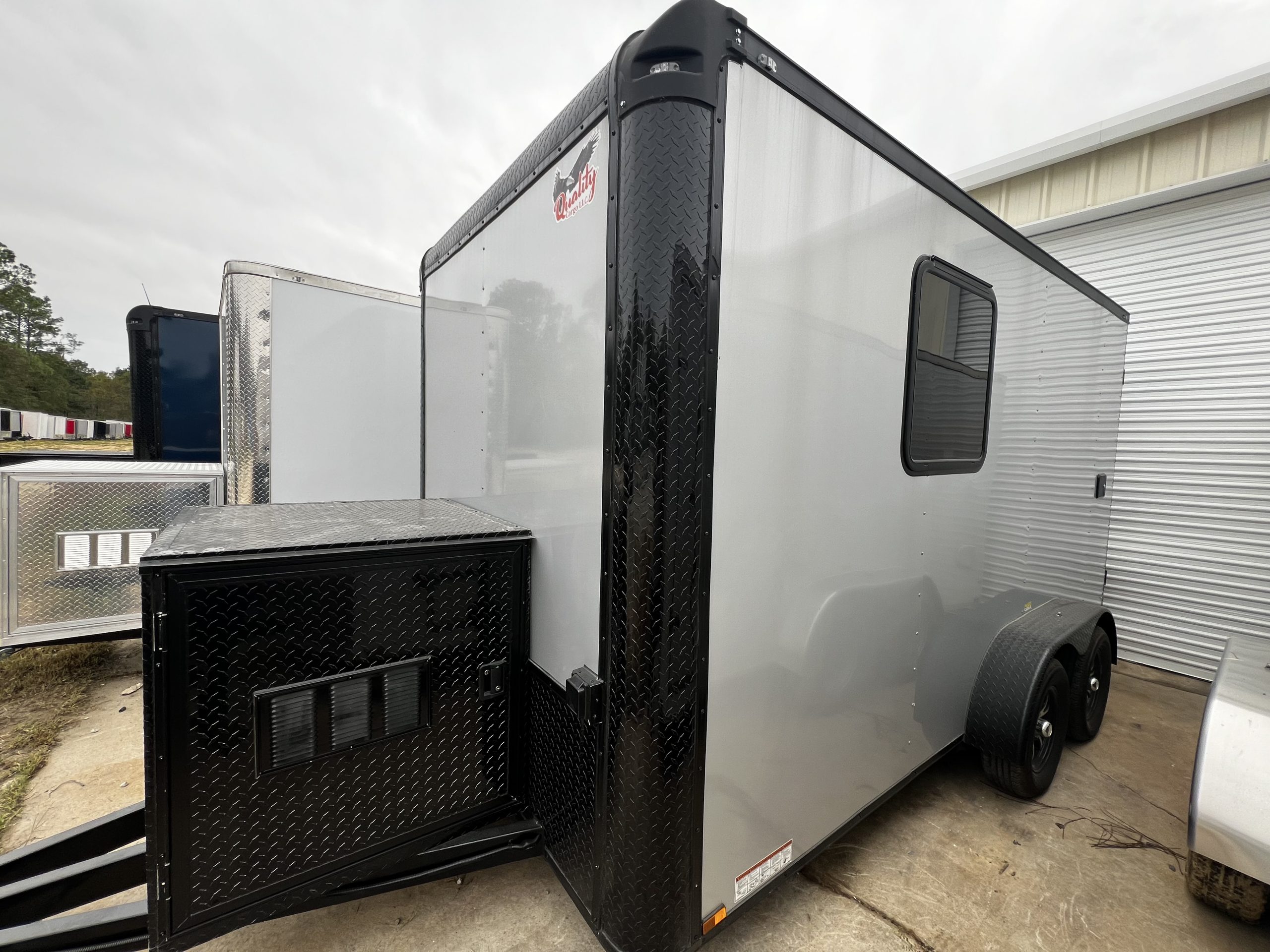 Panther Cargo 7'x14' Silver Blackout Dog Grooming Trailer