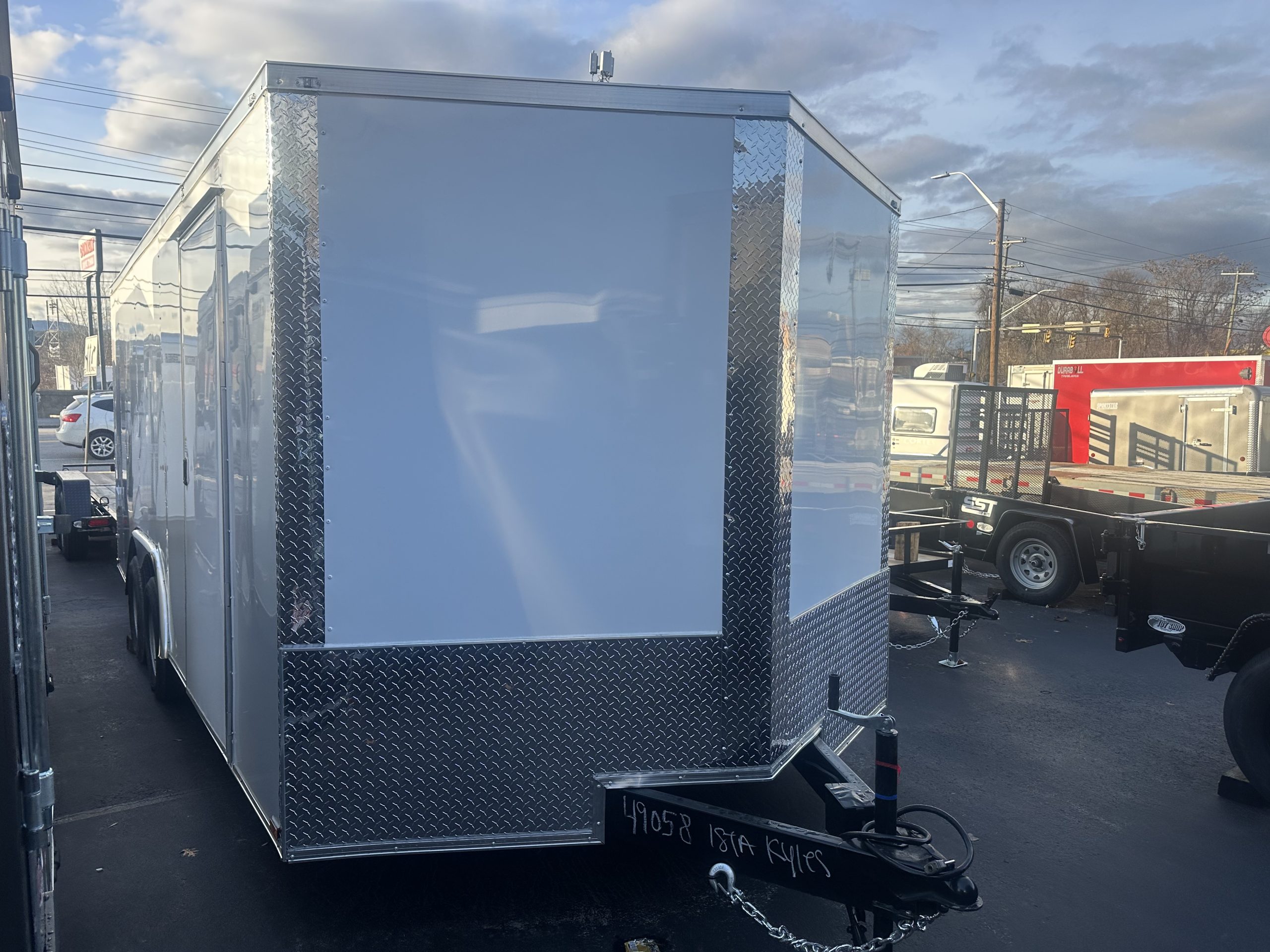 Best Enclosed Car Trailer 8.5'x18' 7k Ramp Door White