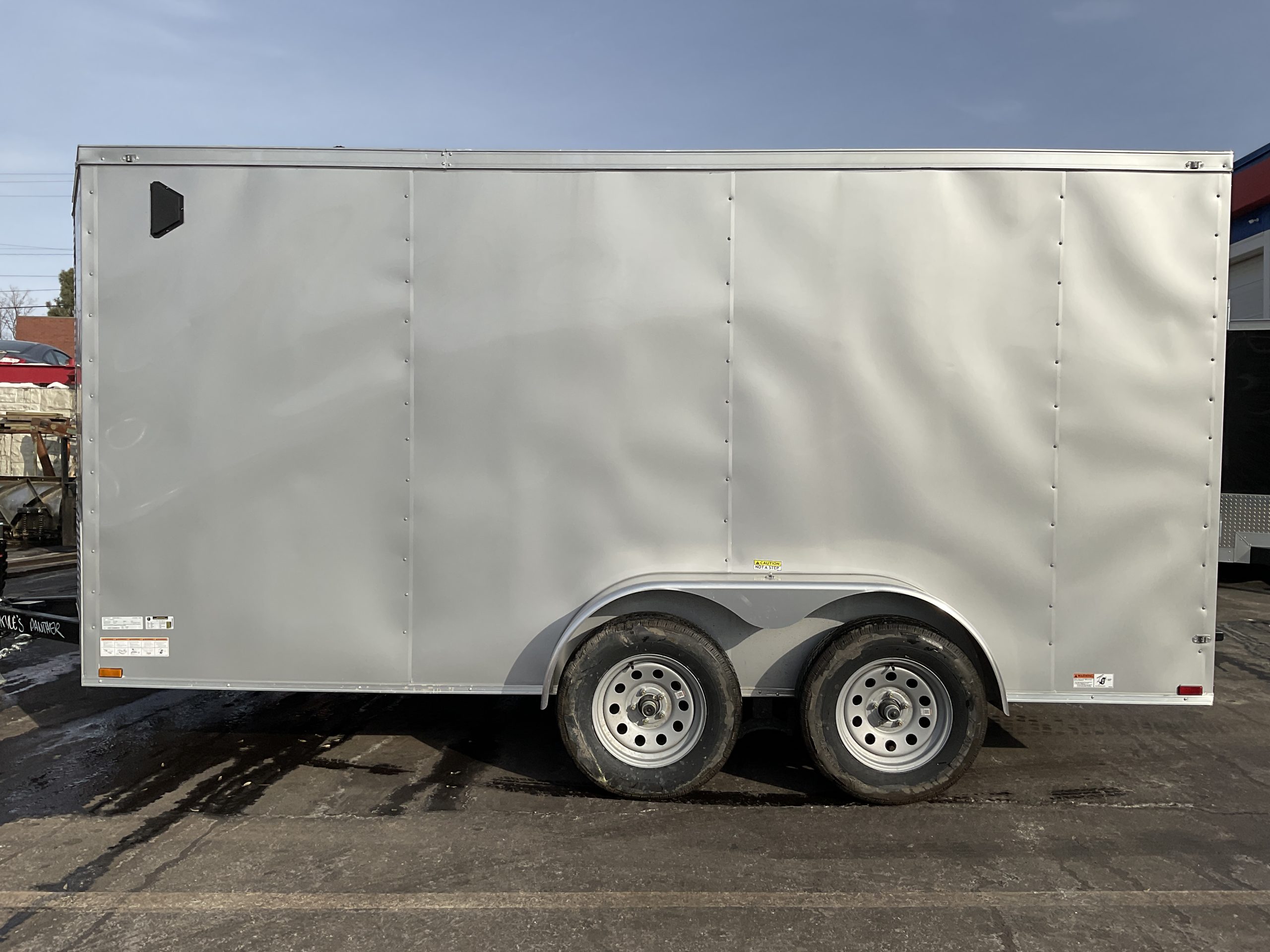 Panther Cargo Trailer 7'x14' Silver Ramp Door Dual Axle