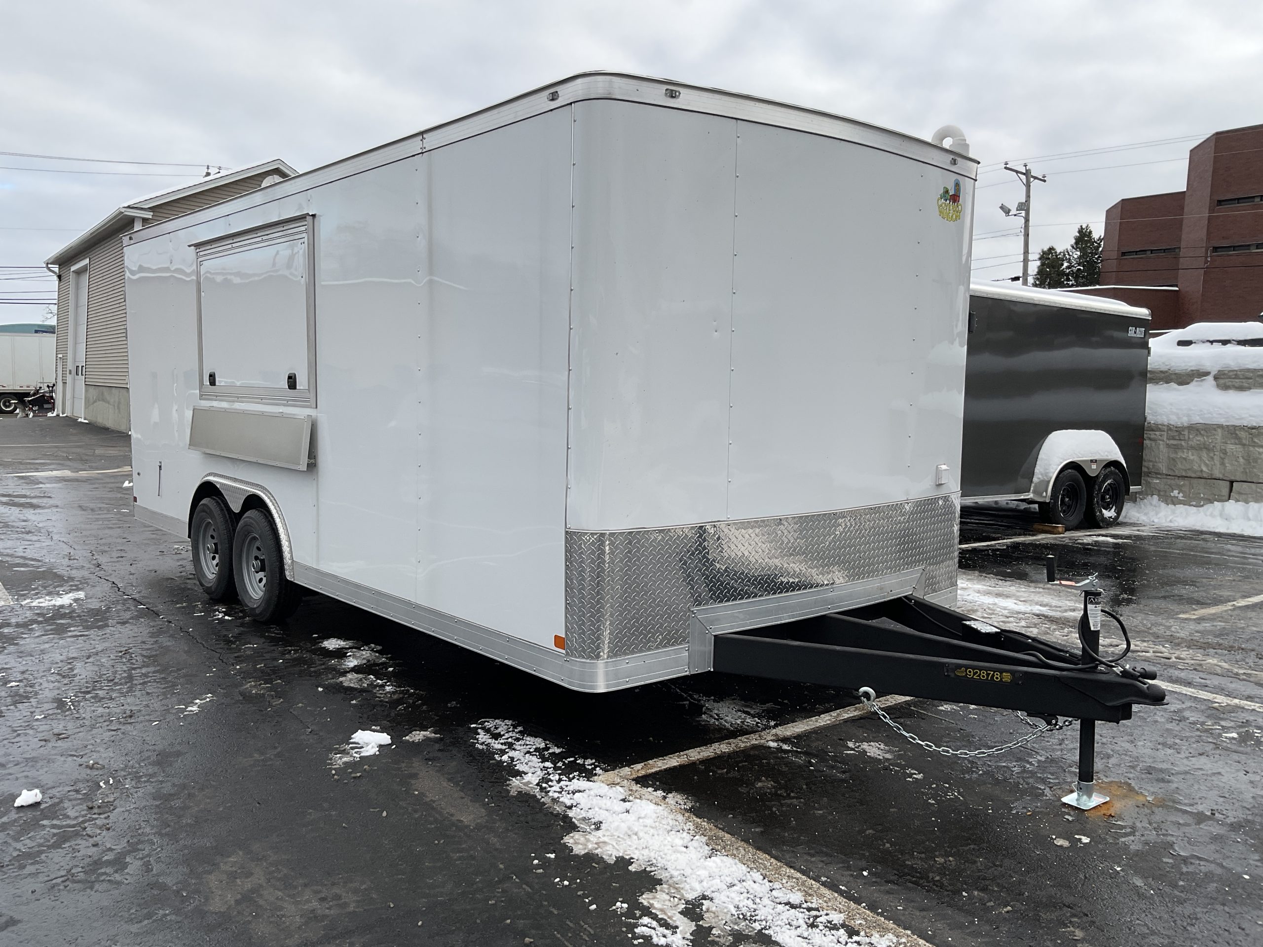 Covered Wagon 8.5X20 Concession Trailer White 10k GVWR